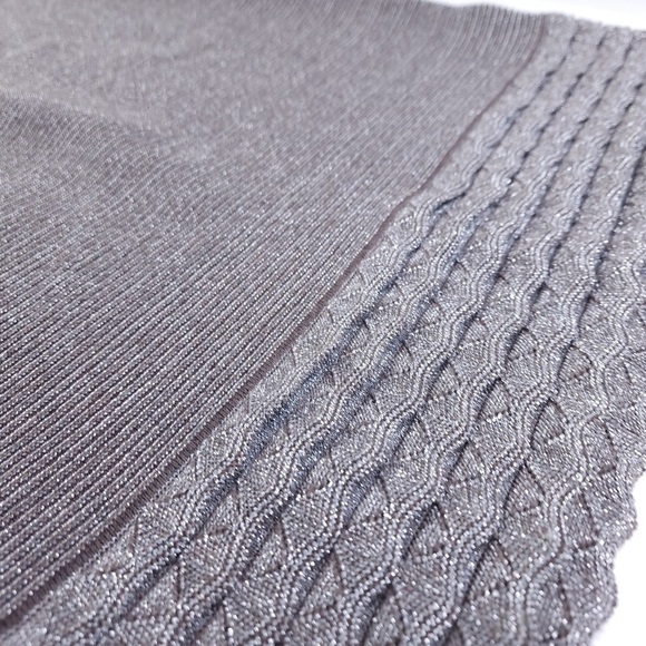 New Moda International Brown Silver Shimmer Gorgeous Back Dress Sz M - Picture 4 of 13